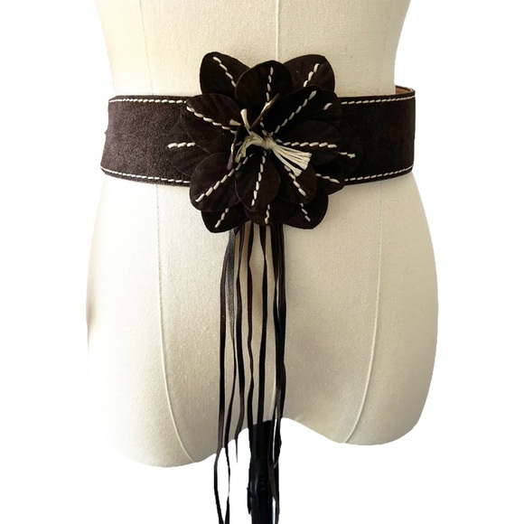 Brave Beltworks Suede Floral Fringe Belt | 34 - Picture 2 of 9